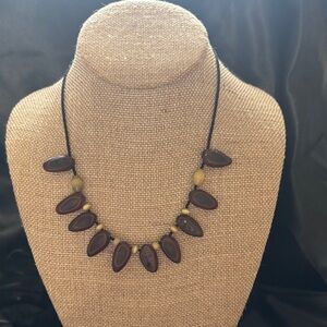 Boho Brown and Olive Bead Statement Necklace